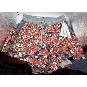 Smart Wool multi colored running shorts w/built in pant S NWT